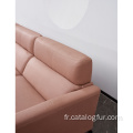 Chaise longue et repose-pieds rembourrés en cuir pour mobilier de salon d&#39;exposition de bureau